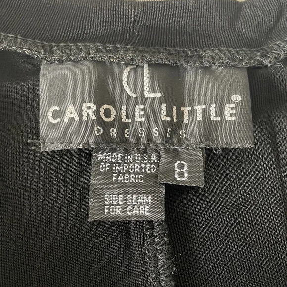 VTG Carole Little Sleeveless Maxi Dress 8 Black Gold Leopard Print Animal Print - Picture 4 of 9